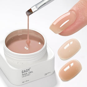 GAOY front packaging showing tawny peach gel and brush, clear product info and benefit