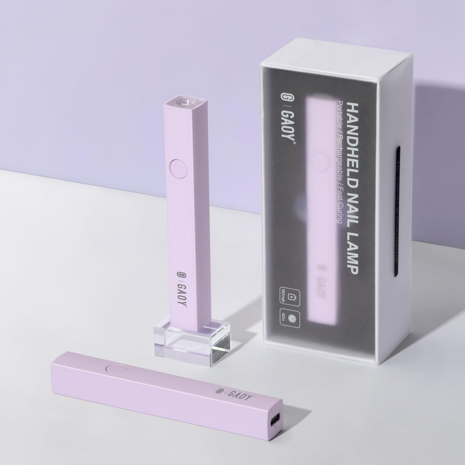 GAOY handheld UV light front view showing compact design and quick curing benefit