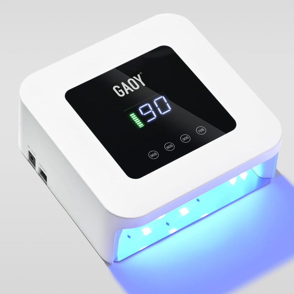 GAOY front view of white cordless lamp showing sleek design and portability