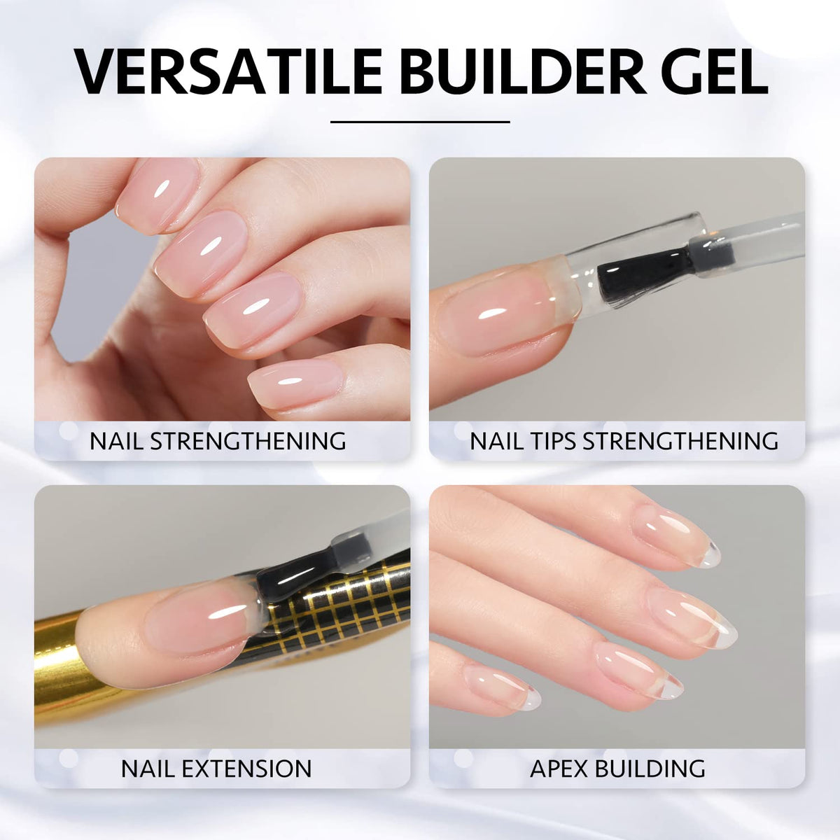 GAOY builder gel curing under a UV lamp to achieve a durable hard finish