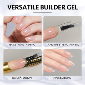 GAOY builder gel curing under a UV lamp to achieve a durable hard finish