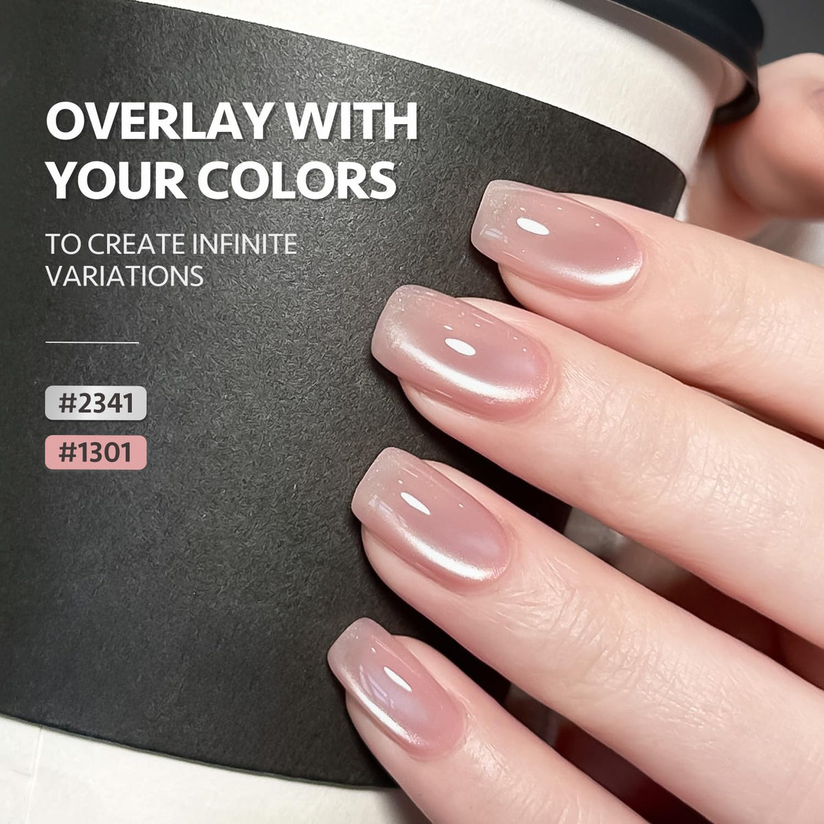 GAOY close-up of gel texture highlighting fine glitter for a smooth reflective finish