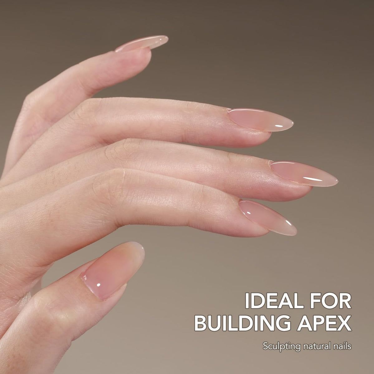 GAOY application on nail being brushed on for fast two-in-one base and builder benefit