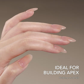 GAOY application on nail being brushed on for fast two-in-one base and builder benefit