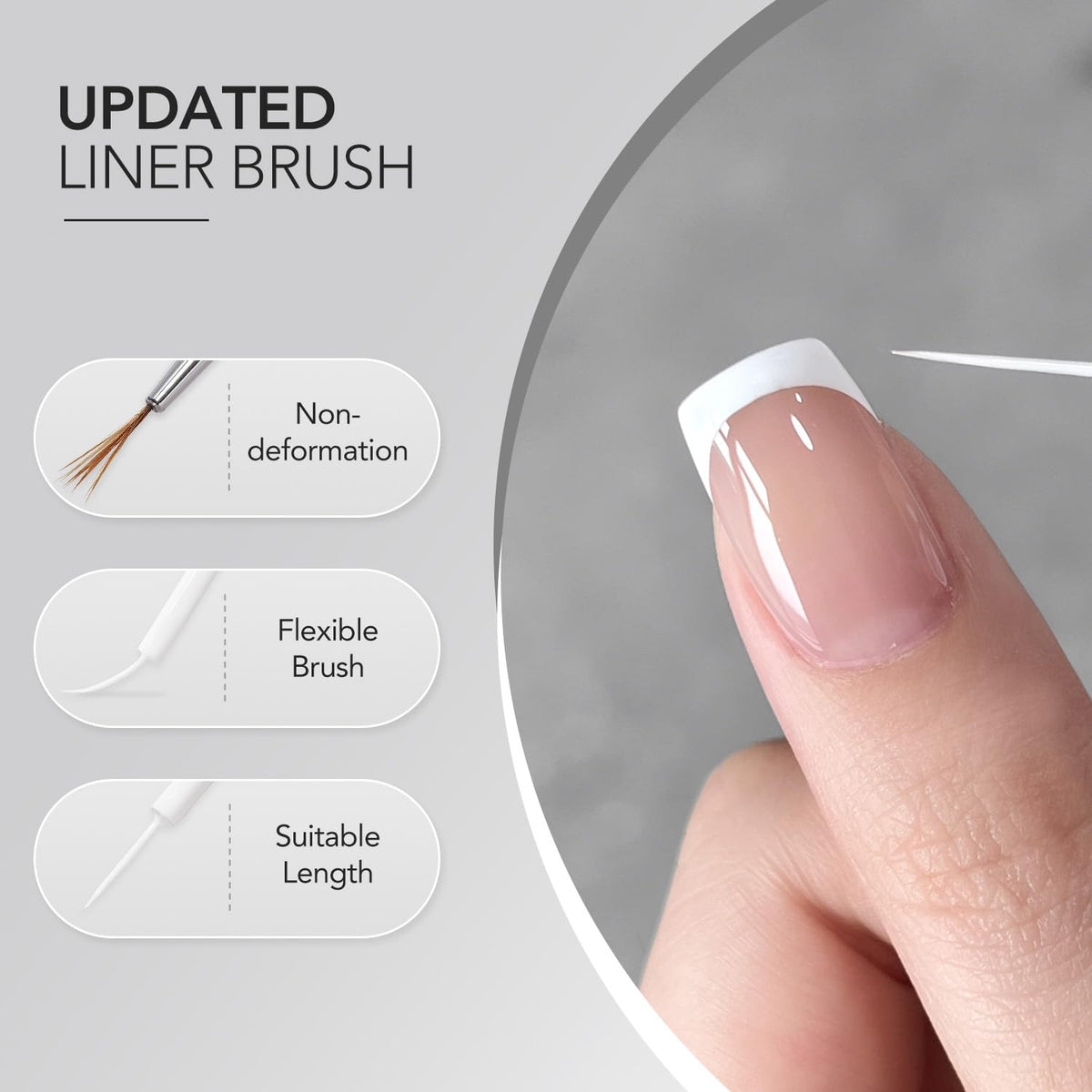 GAOY in-use image applying a clean French tip to a nail for crisp results