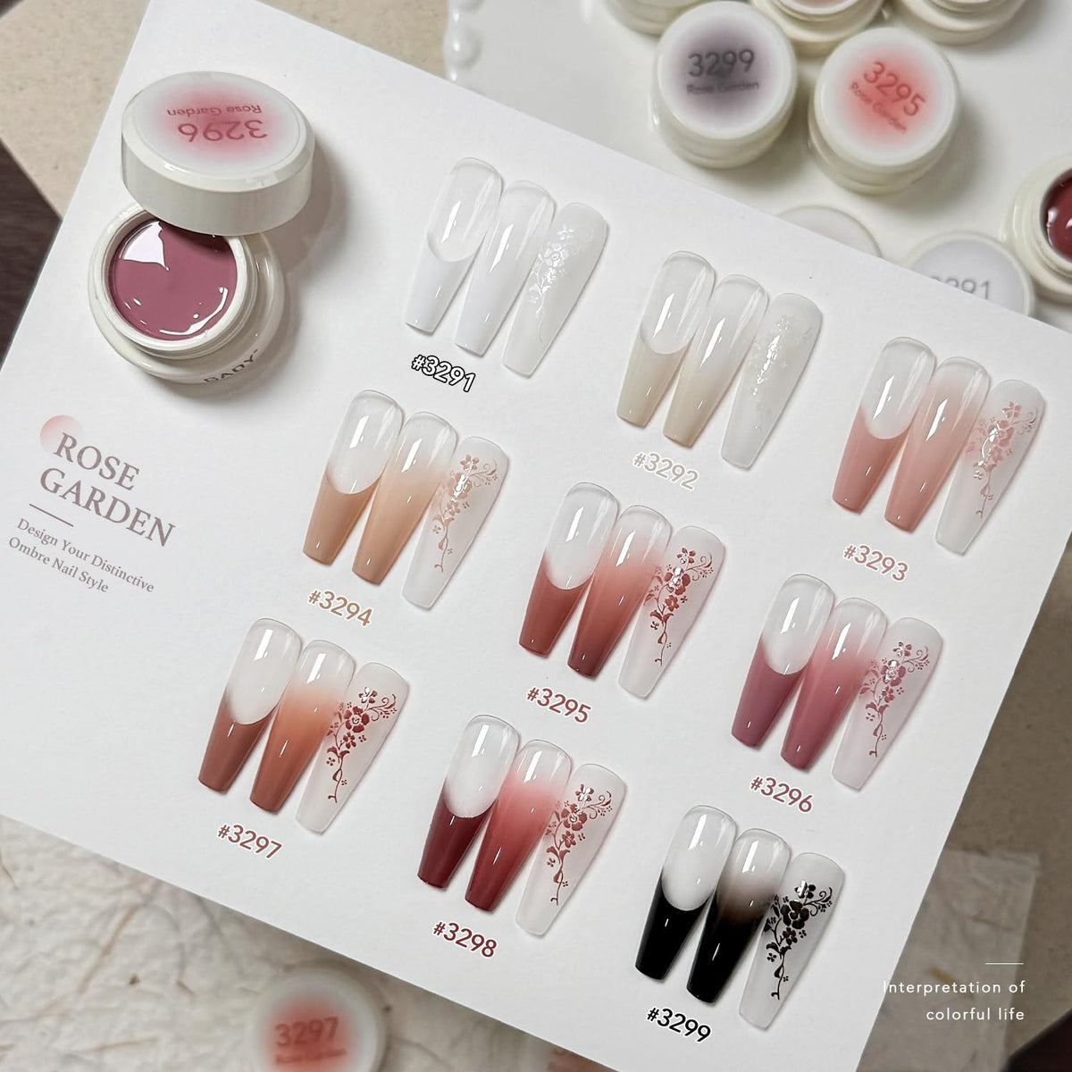 GAOY gradient demo on nails created with the set, illustrates seamless ombre finish