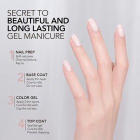 GAOY polish applied during a home manicure demonstrating natural pink results