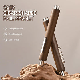 GAOY magnet in use above nail demonstrating hover distance and clean cat eye result
