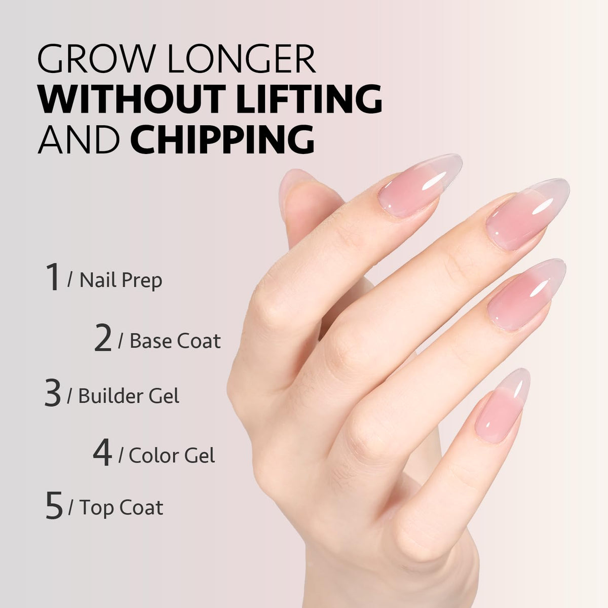 GAOY builder gel being applied by a technician in salon, reinforcing nails for longer wear