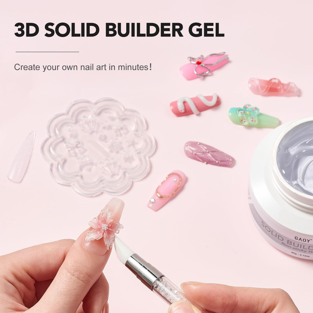 GAOY jar open showing smooth non-sticky gel texture ideal for sculpting and carving