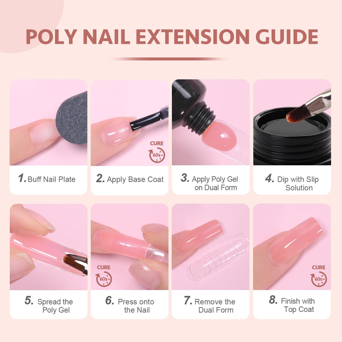 GAOY finished manicure lifestyle shot showcasing natural nude extensions and salon-quality finish