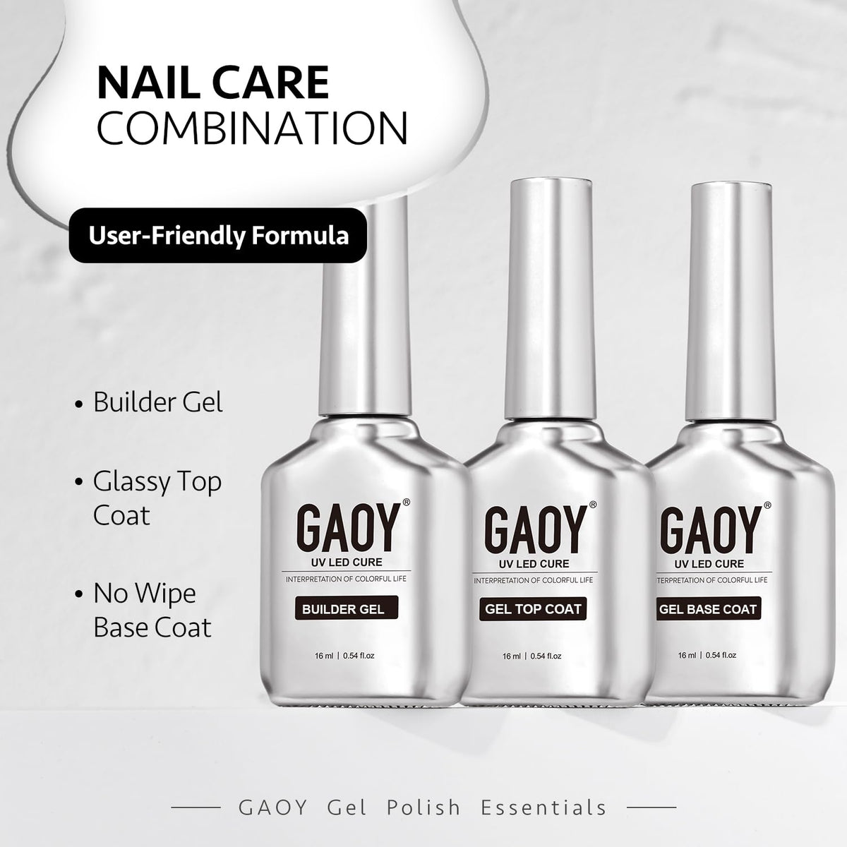 GAOY finished manicure lifestyle shot showing glossy protective shine and style