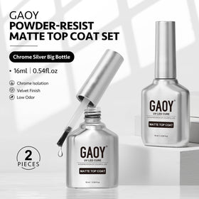 GAOY salon-style manicure scene showing cured matte finish and durability