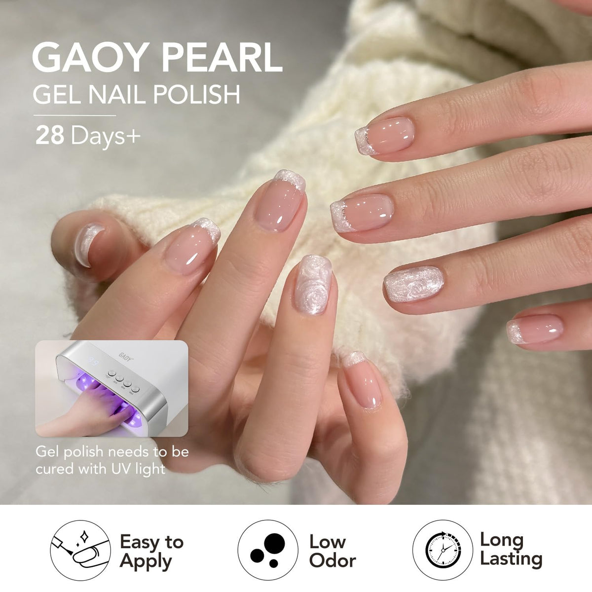 GAOY lifestyle tabletop with kit and tools showing easy at-home nail art setup