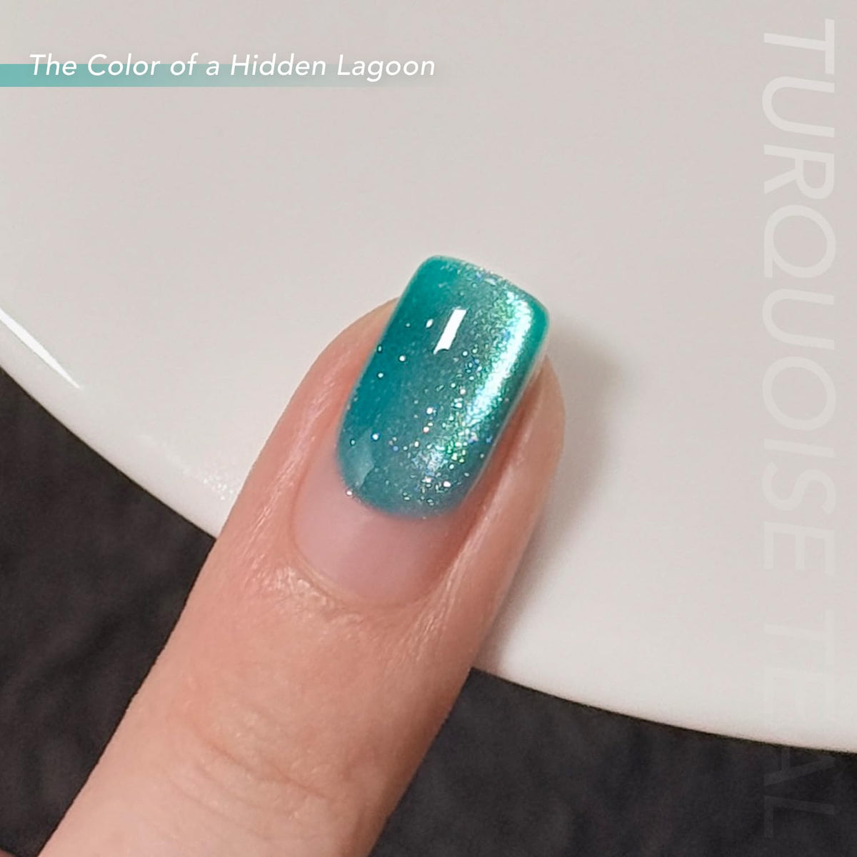 GAOY magnet held above uncured polish creating cat-eye stripe, enables precise patterning