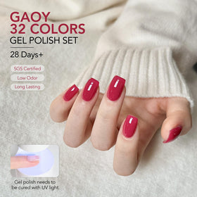GAOY manicure in progress application demonstrating smooth coverage and quick cure