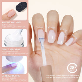 GAOY manicure on hands in use illustrating cured shine and durable salon-style finish