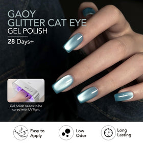 GAOY manicure on hand in lifestyle scene showcasing salon-quality, long-lasting shimmering nails