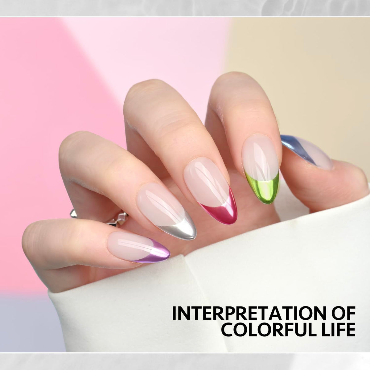 GAOY sealing chrome detail powders on nail for smudge resistance