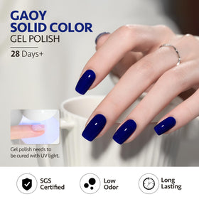 GAOY gel polish applied on nails under lamp showing durable manicure result