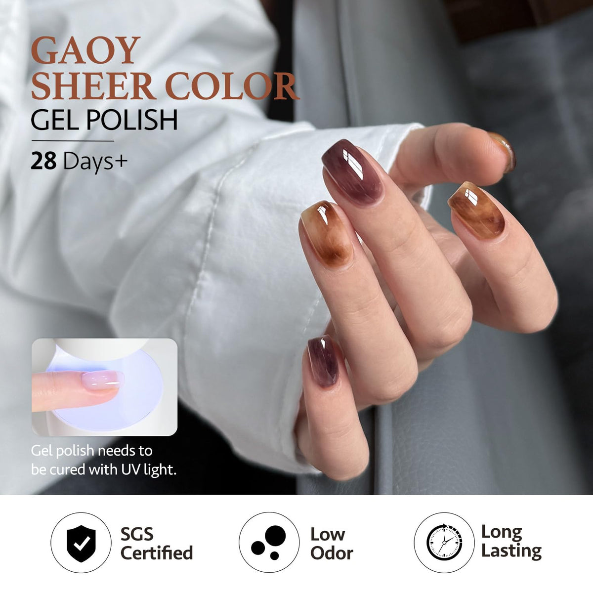 GAOY lifestyle image of minimal nails demonstrating subtle, long-lasting neutral look