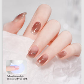 GAOY nail art in progress showing spreading effects and easy color blending