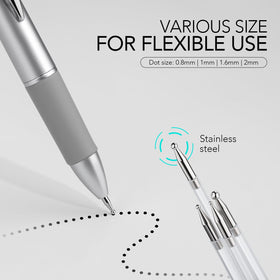 GAOY close-up of tip size markings 0.8 1.0 1.6 2.0 for repeatable dot sizes