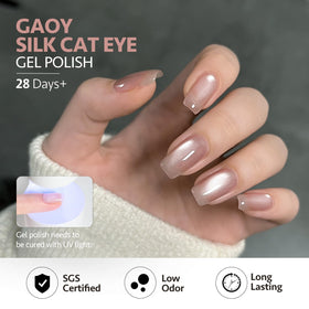 GAOY manicured hand demonstrating cat-eye effect on nails, professional-looking shine benefit