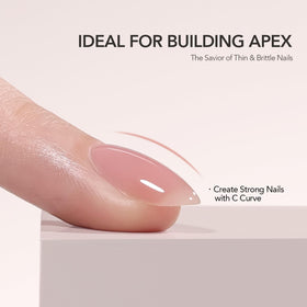 GAOY nail swatch in rose pink demonstrating natural-color finish and subtle translucence