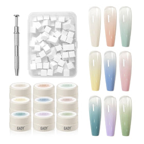 GAOY ombre gel kit front packaging showing nine color pots and tools for quick gradients