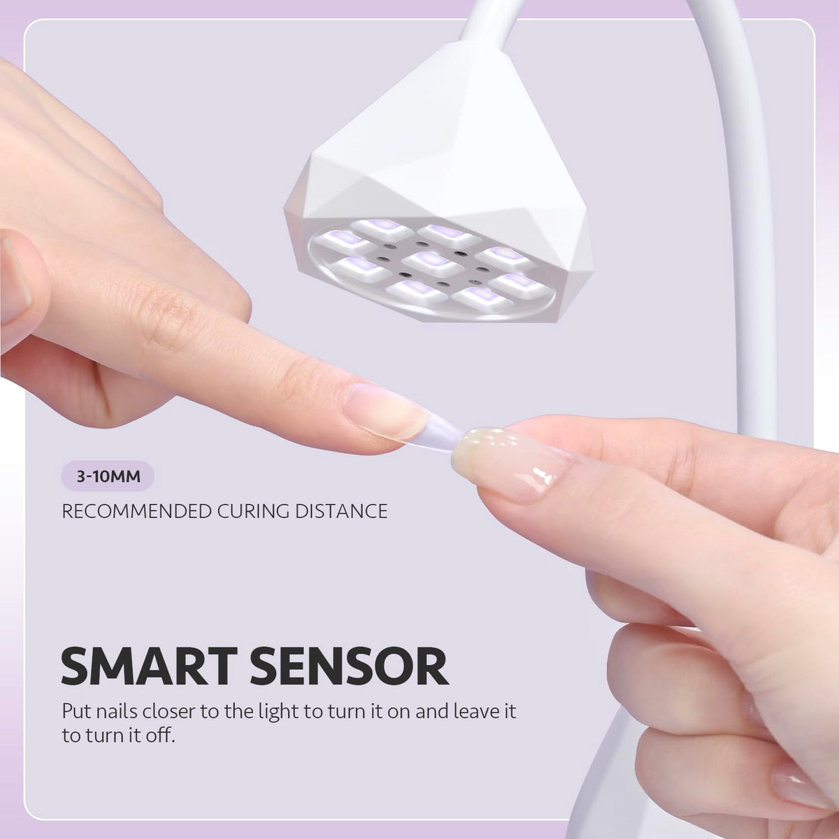 GAOY LED array close-up with nine dual light sources for even cures