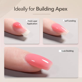 GAOY applied on natural nails showing translucent nude finish and subtle shine