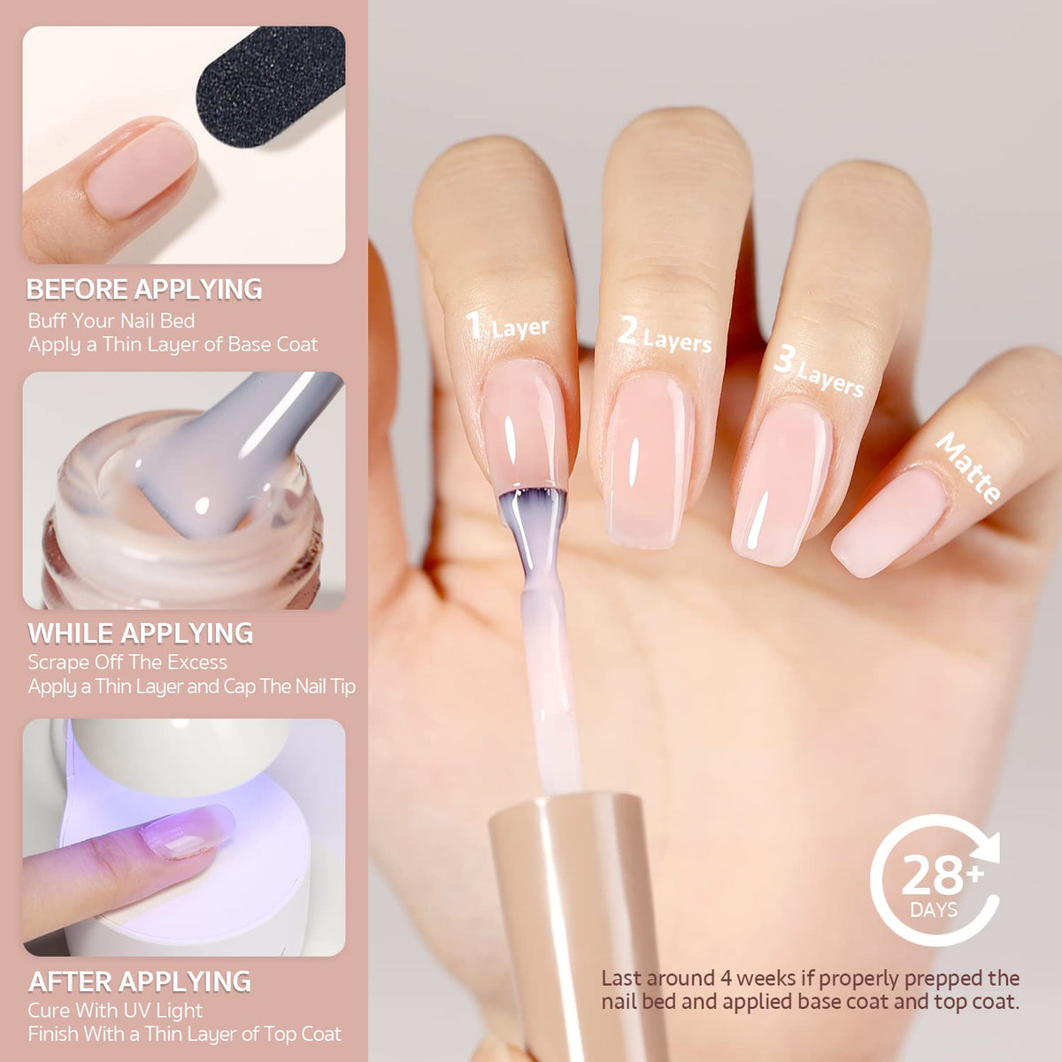 GAOY polish on nails French-style showing natural elegant look benefit