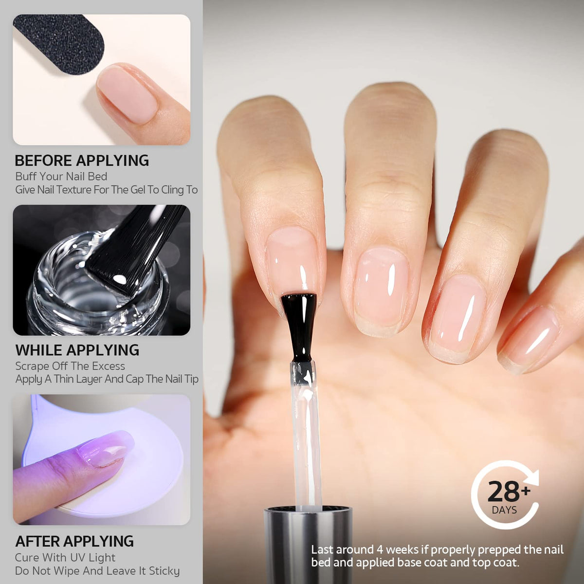 GAOY brush applicator and open bottle for precise application benefit