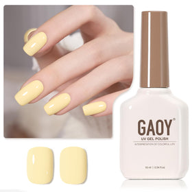 GAOY front bottle showing pastel yellow color and clear branding benefits shade clarity