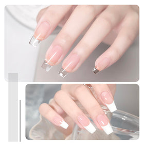 GAOY poly gel being applied to a nail tip demonstrating fast extension