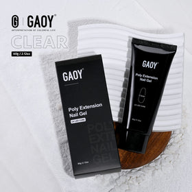 GAOY poly gel with brush and slip solution showing cleaner, smoother shaping