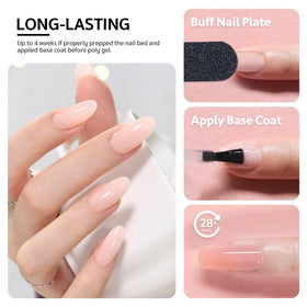 GAOY poly gel cured finish closeup highlighting durable glossy surface benefit