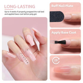 GAOY poly gel cured on nail closeup showing durable finish and natural look