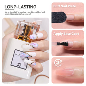 GAOY poly gel nail extension before and after durable finish