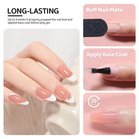 GAOY sculpted nails using GAOY poly gel showing natural nude result