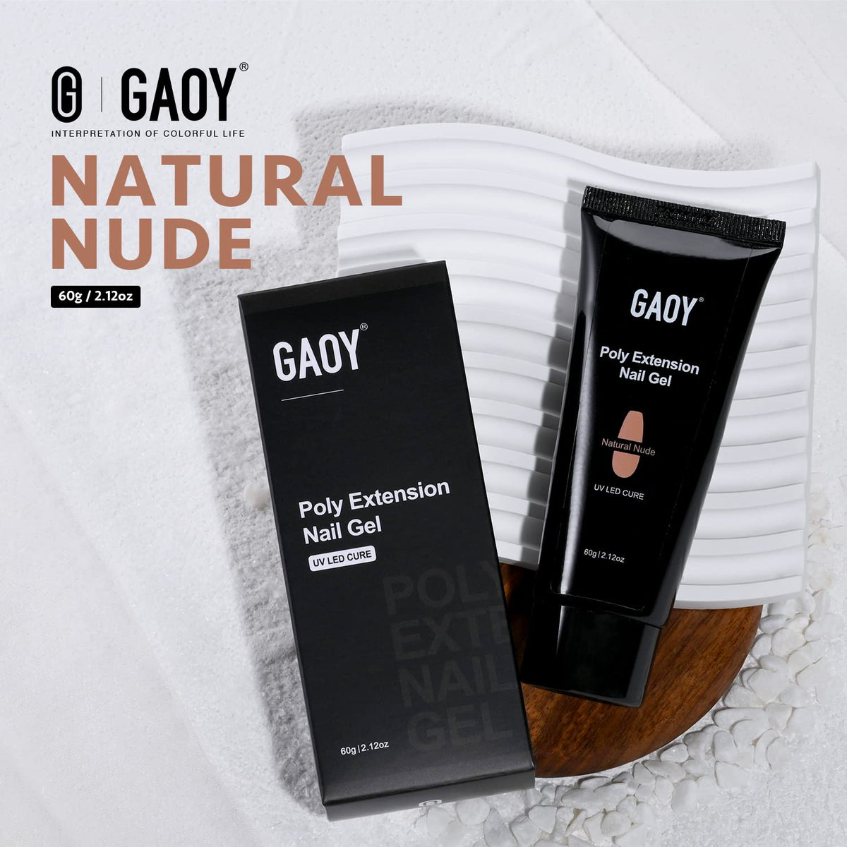 GAOY poly gel with tools and slip solution illustrating efficient professional workflow