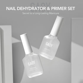 GAOY primer droplet on nail plate showing bonding action for longer wear