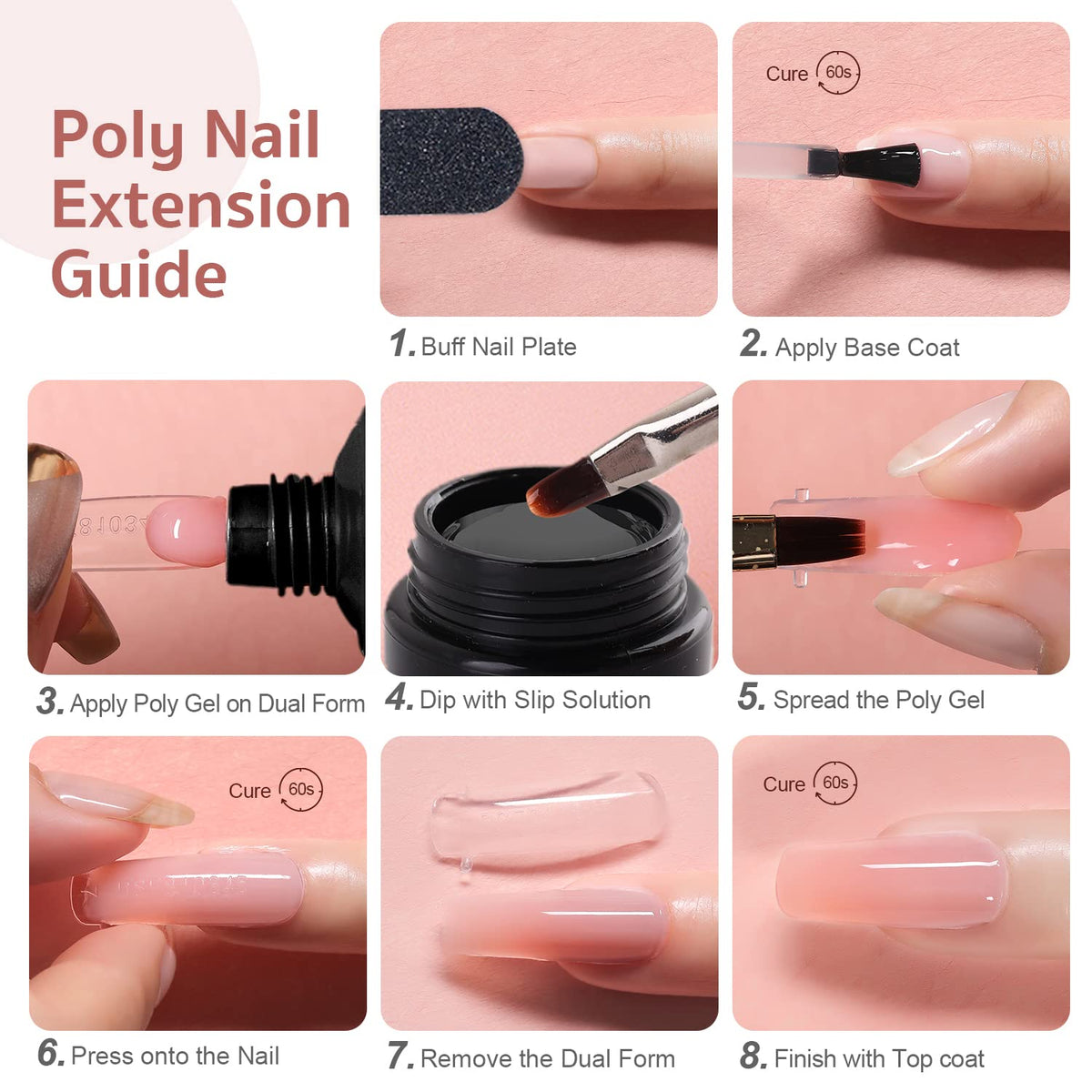 GAOY finished salon-style nails in neutral pinks, showcases durable polished look