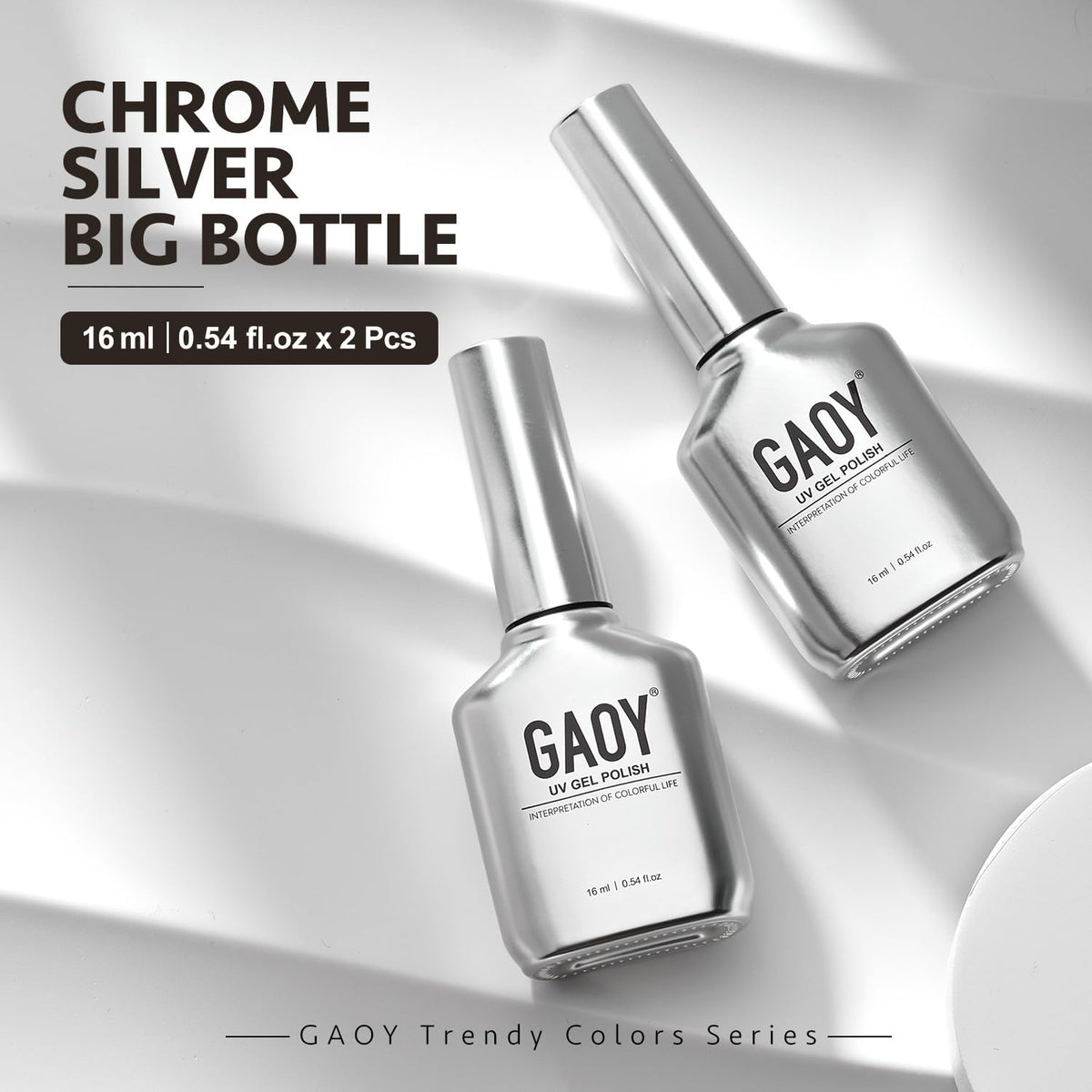 GAOY scale comparison next to ruler showing 16ml bottle size and travel-friendly volume