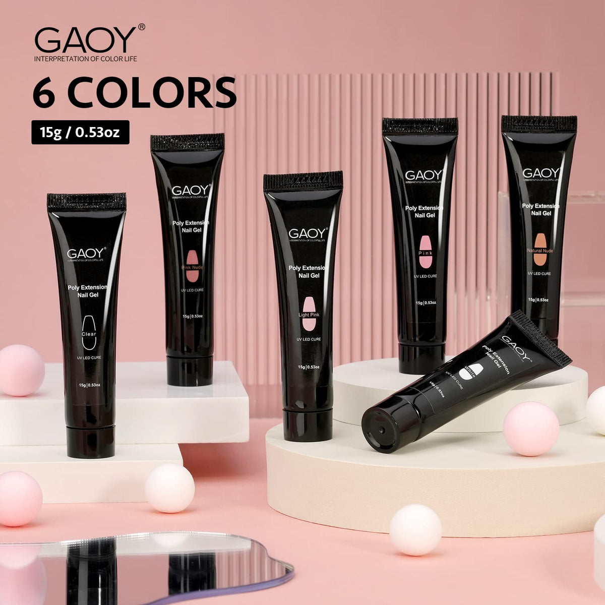 GAOY tub beside a hand for size comparison, highlights 15g portability and value