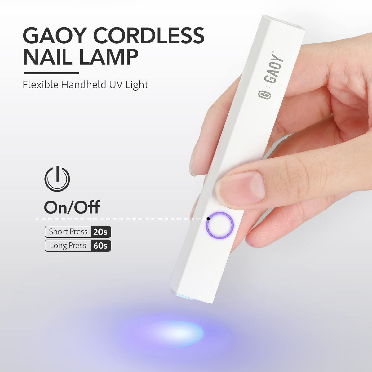 GAOY side view highlighting button and dual timers for precise control benefit
