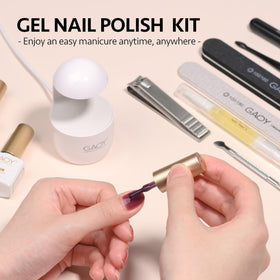 GAOY polish bottle next to coin showing compact travel-friendly size