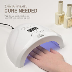 GAOY bottle next to coin size comparison showing 16ml compact volume