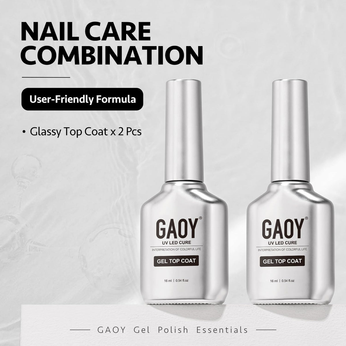 GAOY bottle held in hand to show actual size and volume for planning use